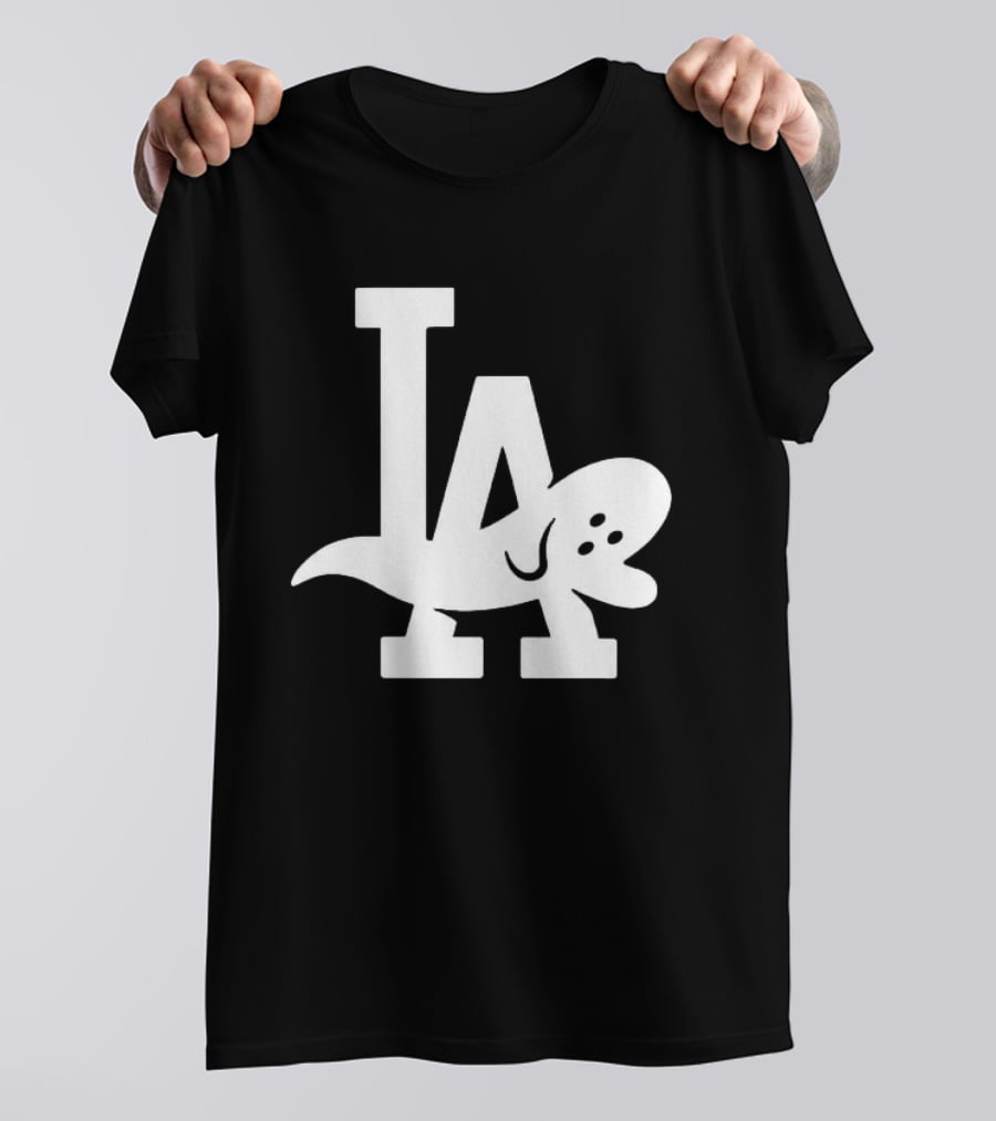 Los Angeles Dodgers LA Ghost Logo Halloween T-Shirt