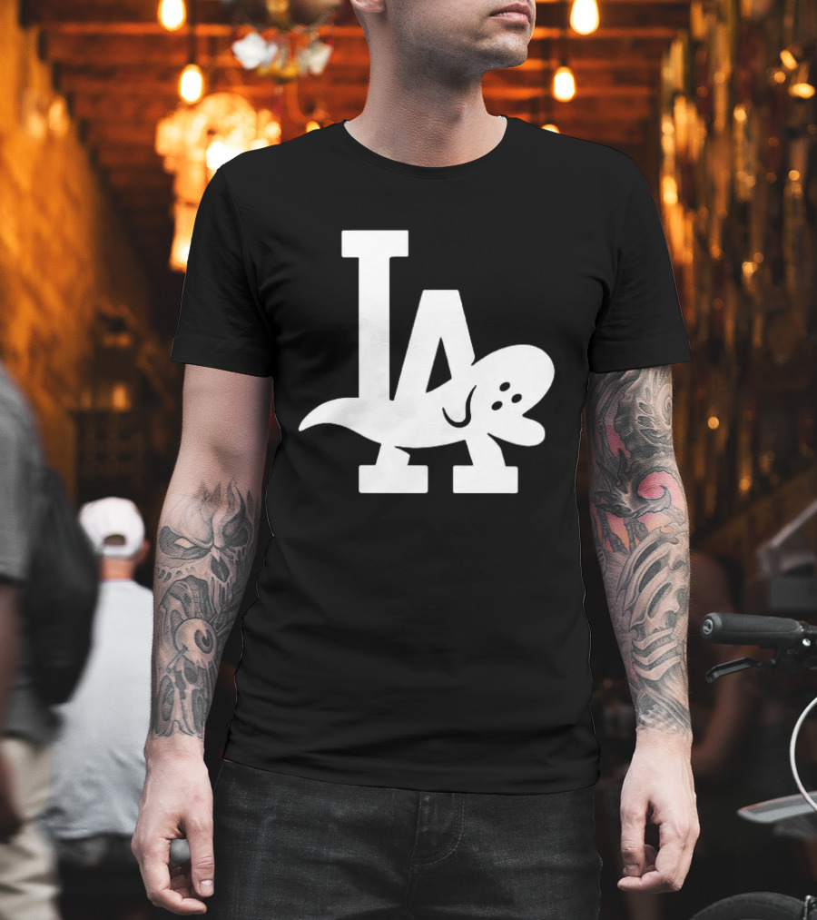 Los Angeles Dodgers LA Ghost Logo Halloween T-Shirt