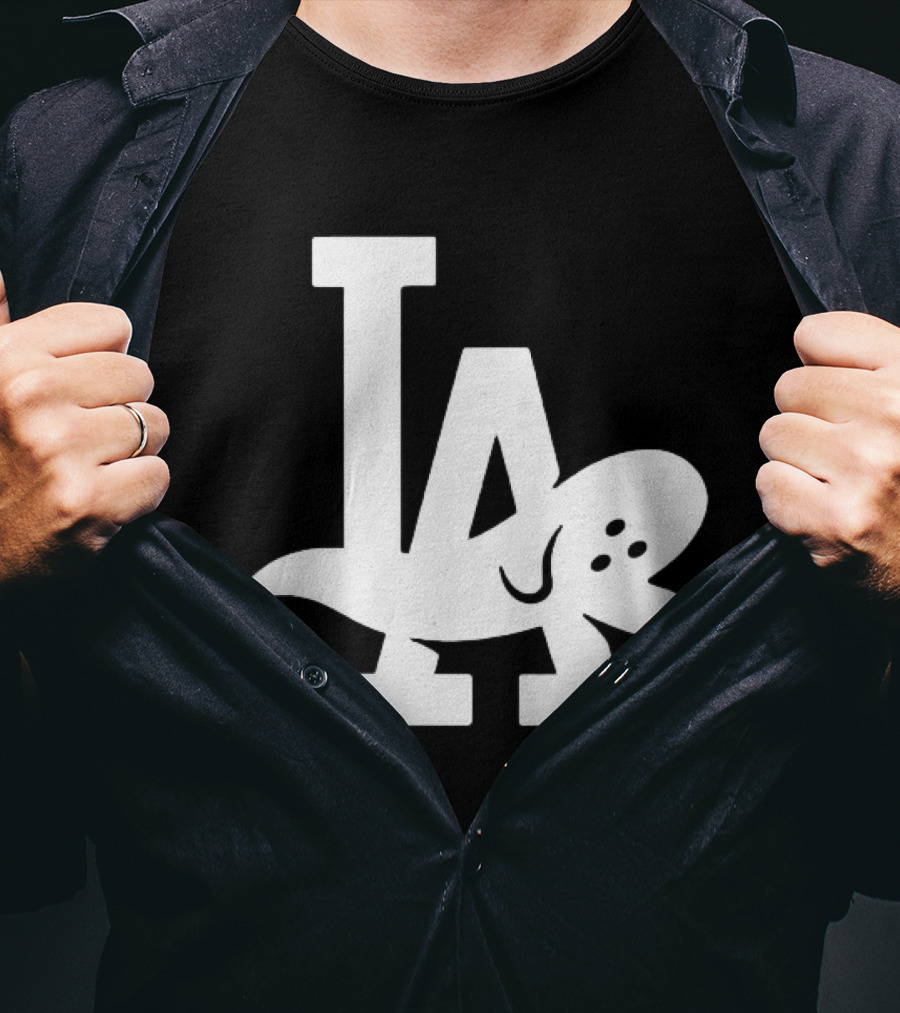 Los Angeles Dodgers LA Ghost Logo Halloween T-Shirt