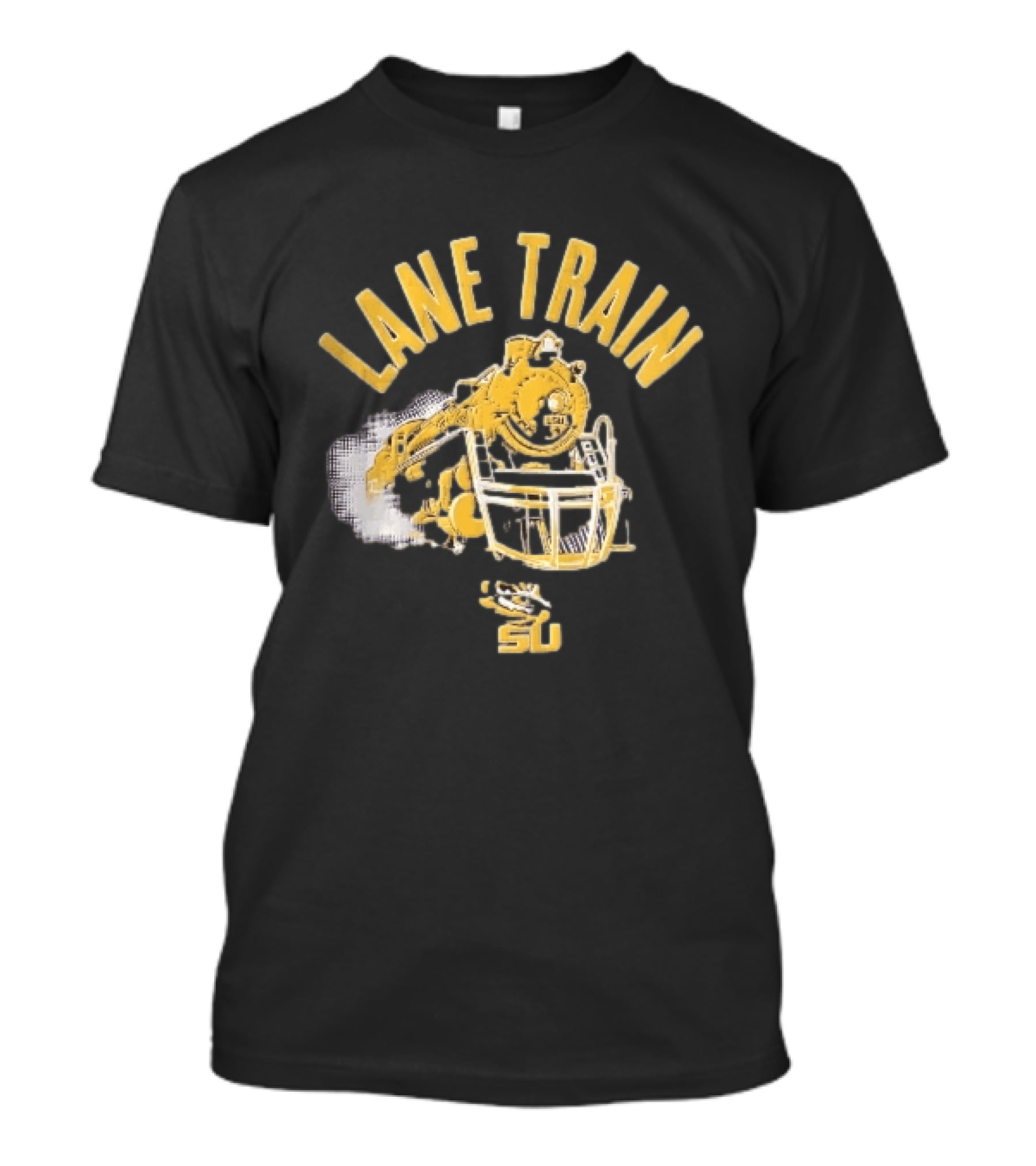 Lane Train Yellow Steam Lsu Tigers NCAA Locomotive Helmet Smoke T-Shirt