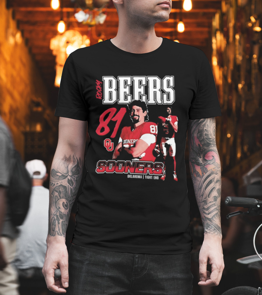 Rocky Beers 81 Oklahoma Sooners Tight End Football Team T-Shirt