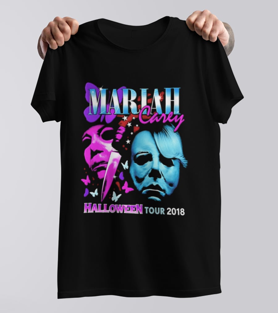 Mariah Carey Halloween Tour 2018 Pop Music Butterfly Mask Knife T-Shirt