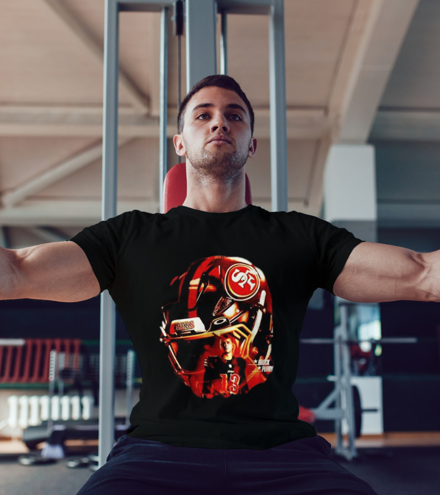 San Francisco 49ers Brock Purdy 13 Football Helmet NFL Night T-Shirt