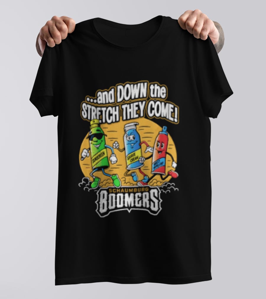 Schaumburg Boomers Racing Condiments Down The Stretch They Come T-Shirt