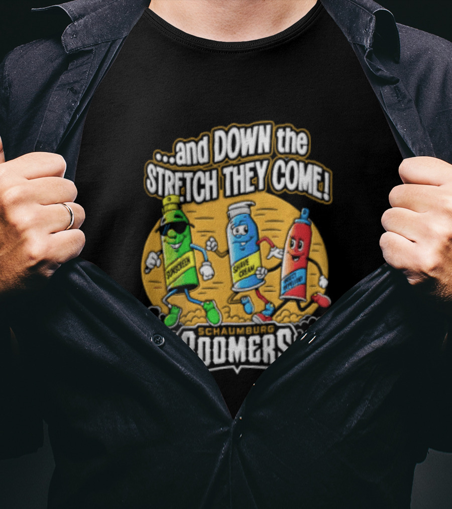 Schaumburg Boomers Racing Condiments Down The Stretch They Come T-Shirt