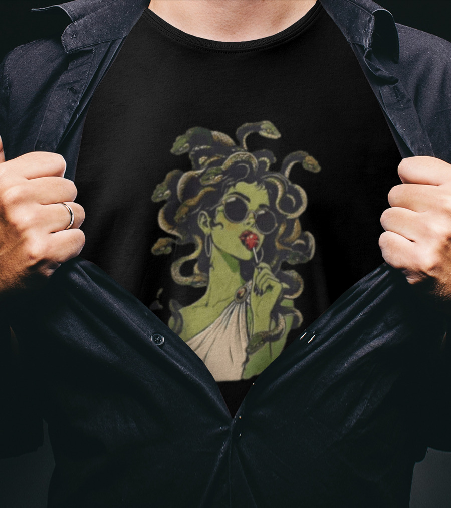 Vintage Medusa With Sunglasses And Lollipop T-Shirt