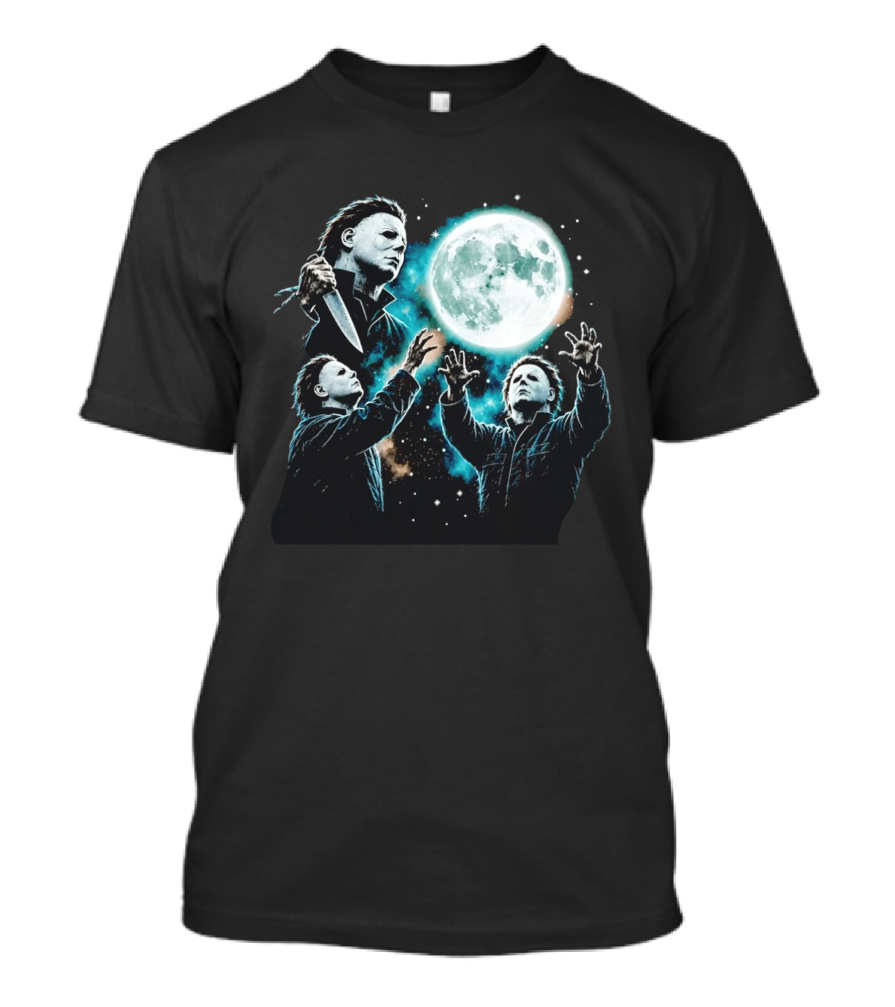 Michael Myers Halloween Moon Knife Scene T-Shirt