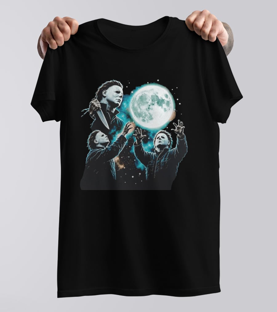 Michael Myers Halloween Moon Knife Scene T-Shirt