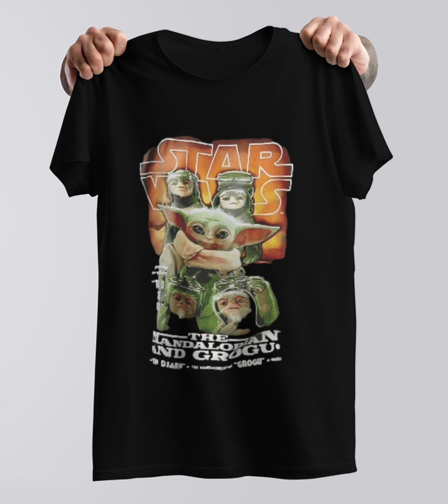 Star Wars The Mandalorian Grogu Din Djarin Anzellan Droidsmiths Collage This Is Way T-Shirt