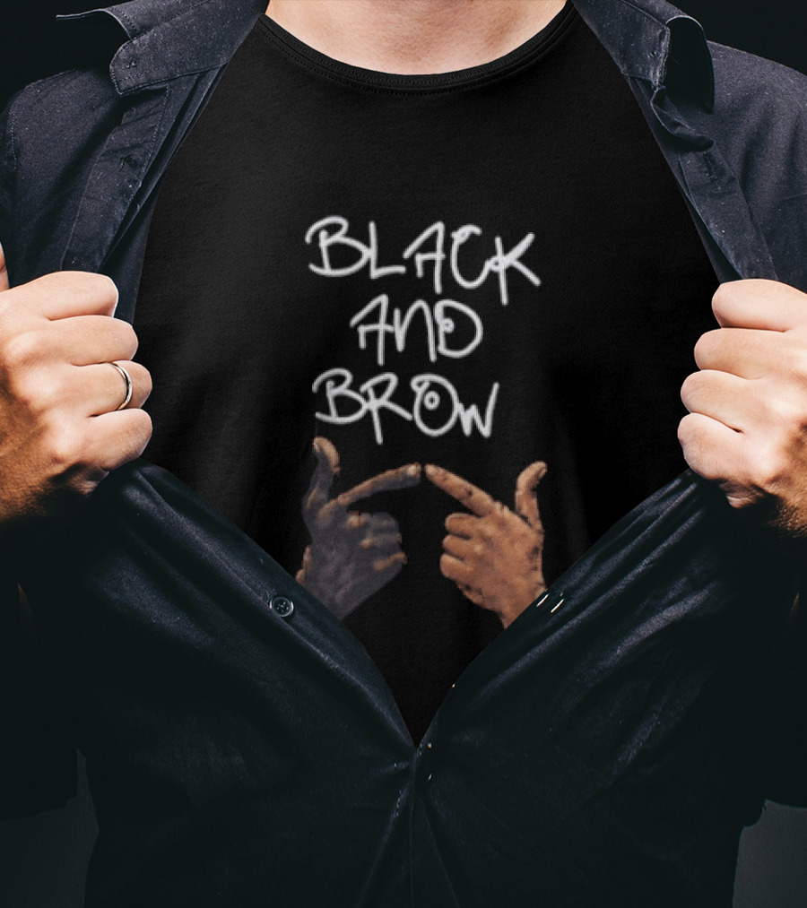 Black And Brown Hand Gesture T-Shirt