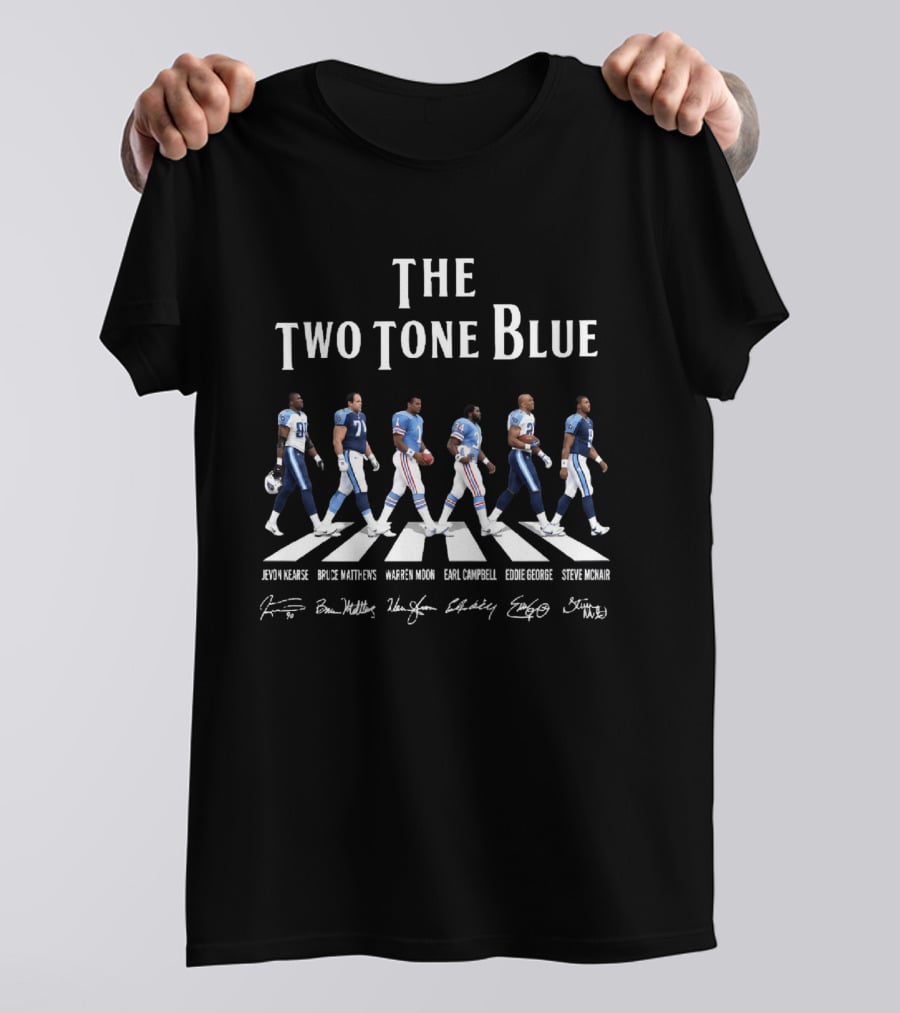 The Two Tone Blue Titans Derrick Henry Bruce Matthews Warren Moon Earl Campbell Eddie George Steve McNair T-Shirt