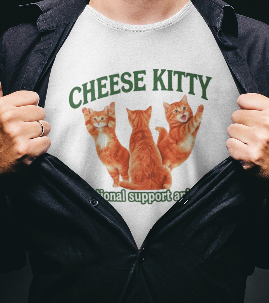 Cheese Kitty Emotional Support Animal Cats T-Shirt