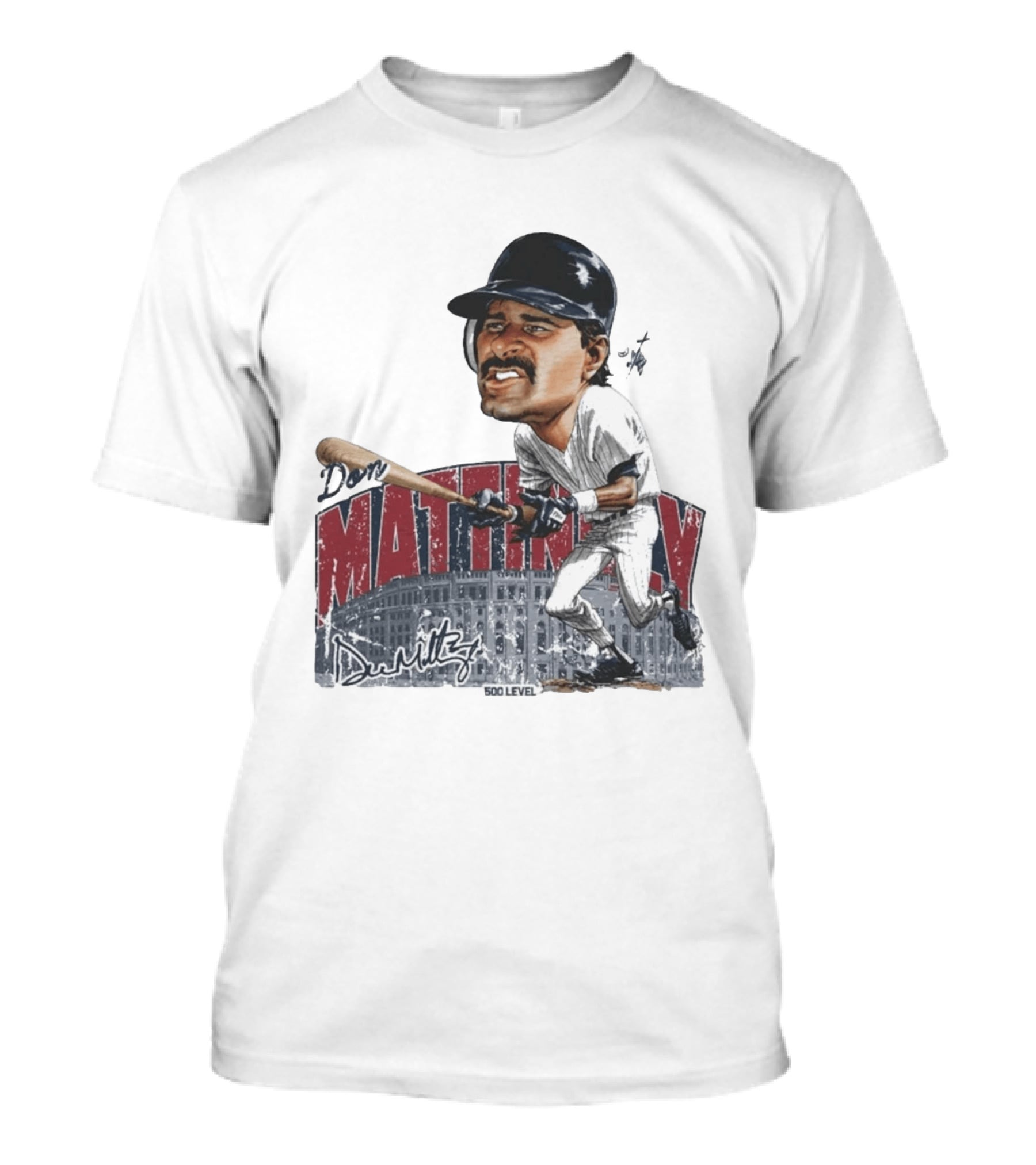 Don Mattingly New York 500 Level Bruce Stark Collection Baseball Stadium T-Shirt