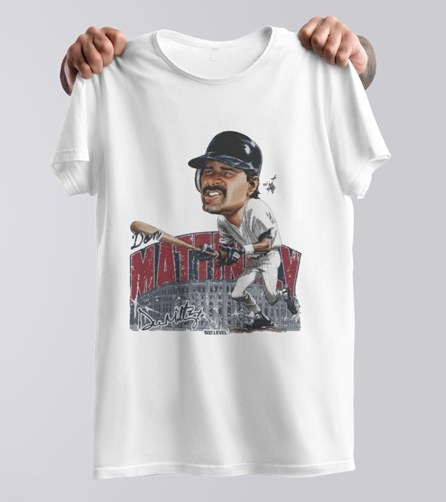 Don Mattingly New York 500 Level Bruce Stark Collection Baseball Stadium T-Shirt