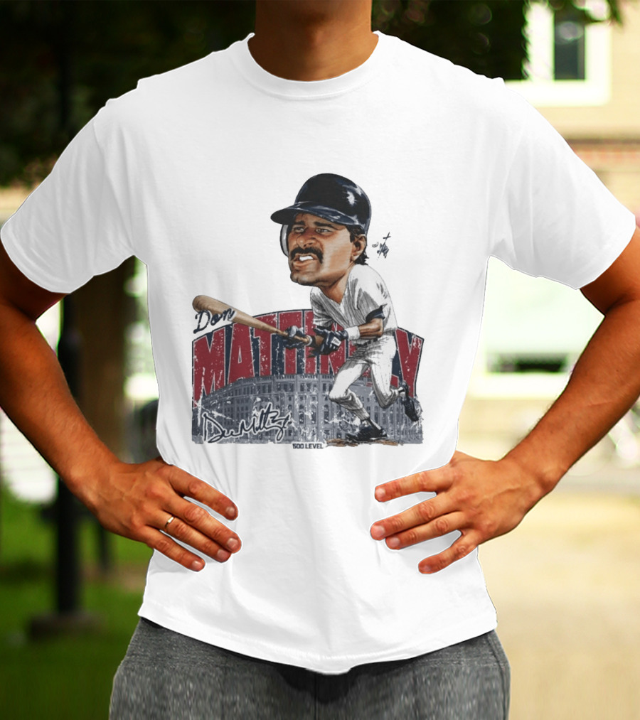 Don Mattingly New York 500 Level Bruce Stark Collection Baseball Stadium T-Shirt
