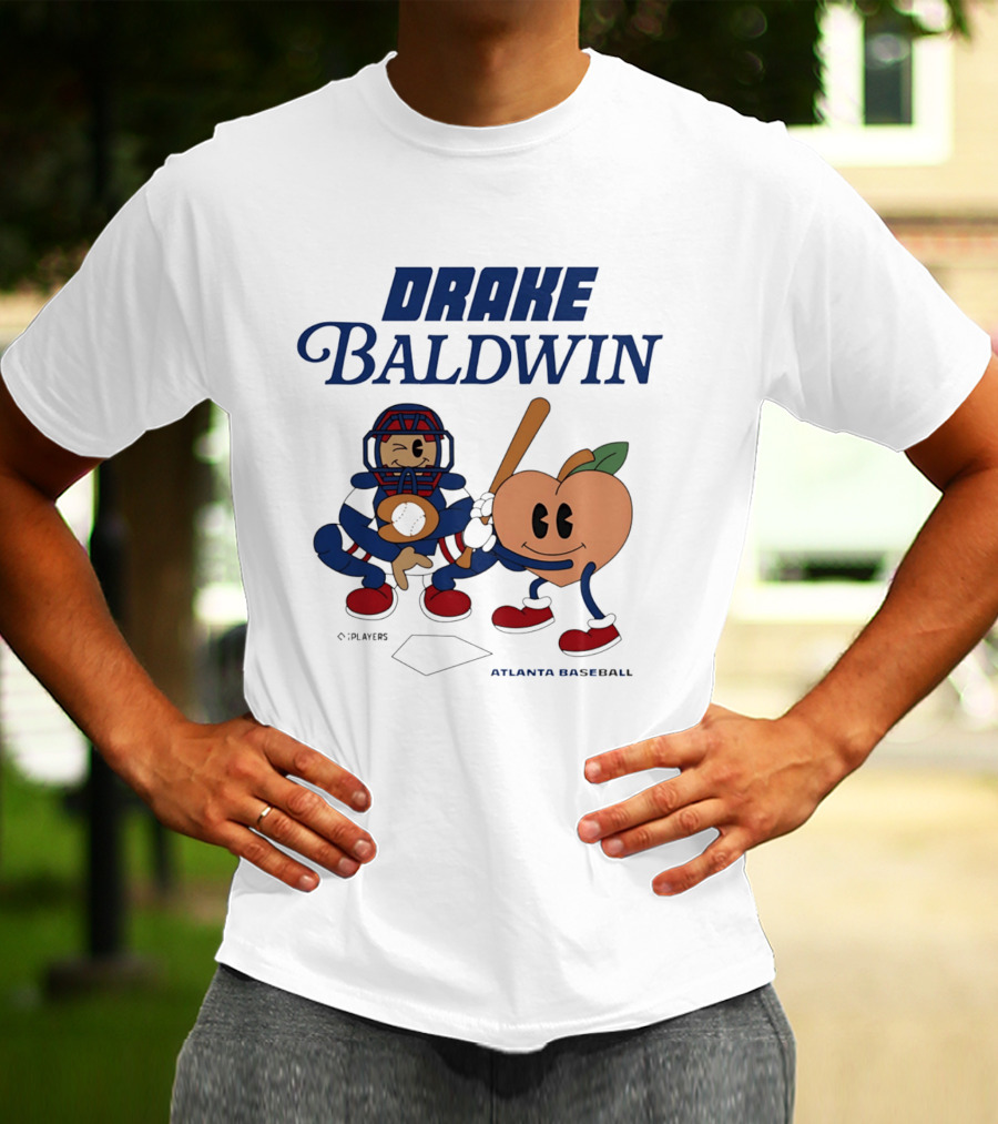 Drake Baldwin Animated Players Atlanta Baseball Peachtree T-Shirt