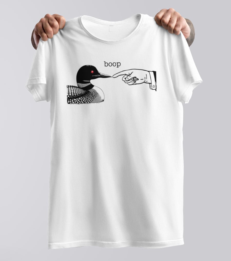 Loon Boop Minnesota Finger Touching Bird T-Shirt