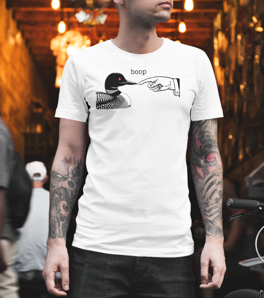 Loon Boop Minnesota Finger Touching Bird T-Shirt