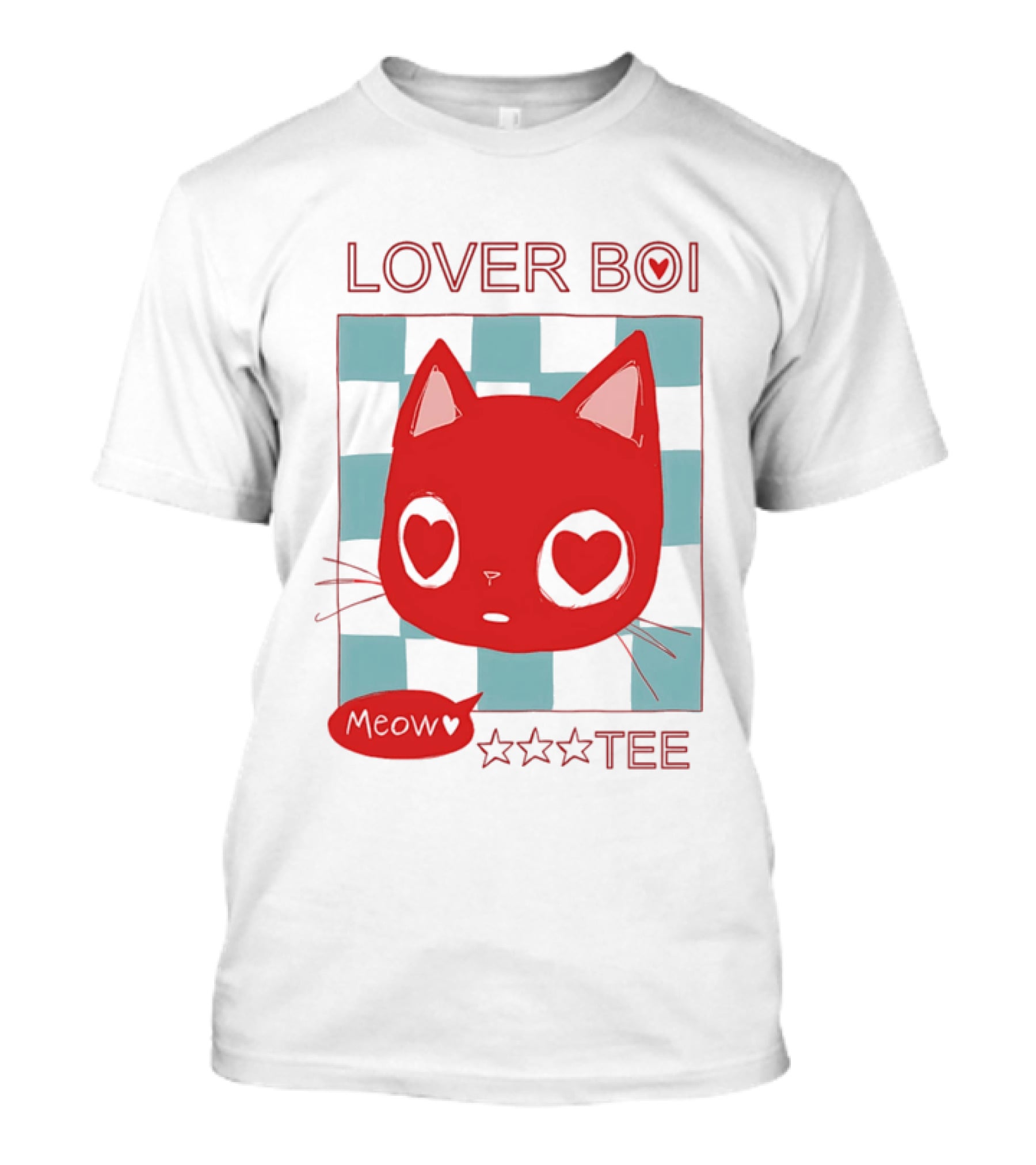Lover Boi Meow Red Cat Star T-Shirt