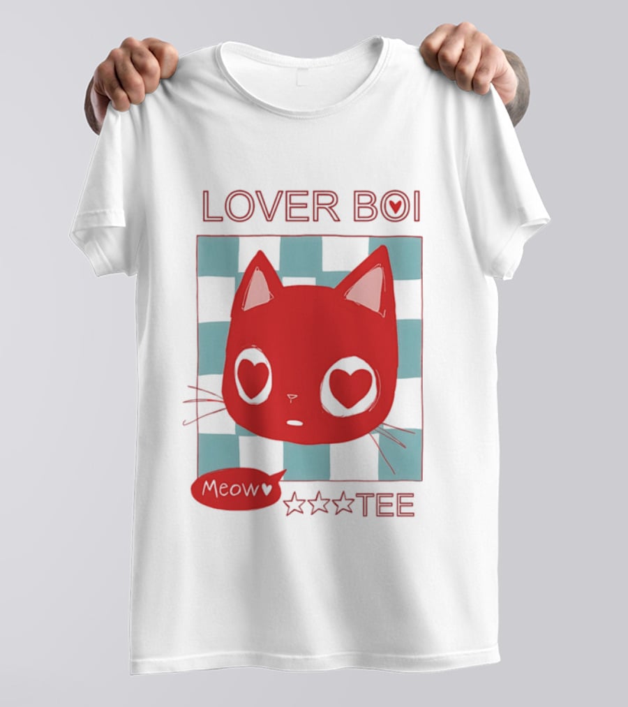 Lover Boi Meow Red Cat Star T-Shirt