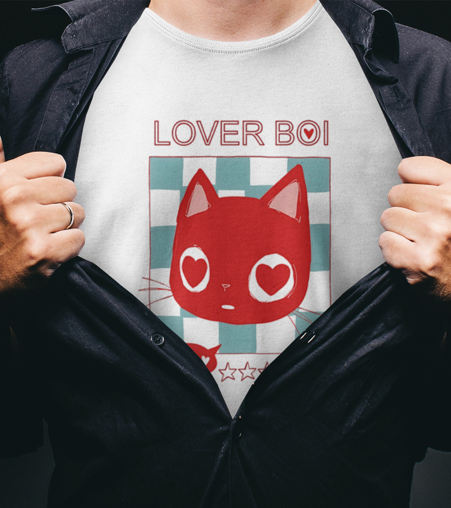 Lover Boi Meow Red Cat Star T-Shirt