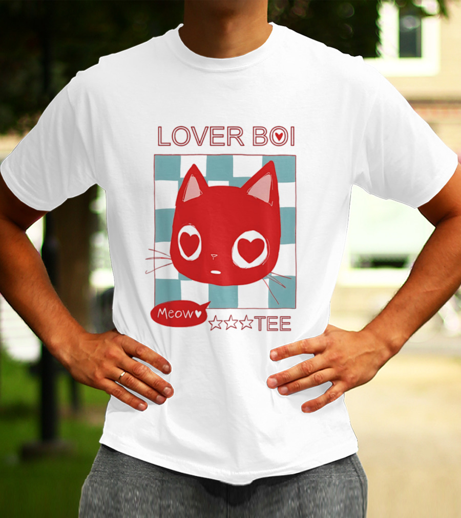 Lover Boi Meow Red Cat Star T-Shirt