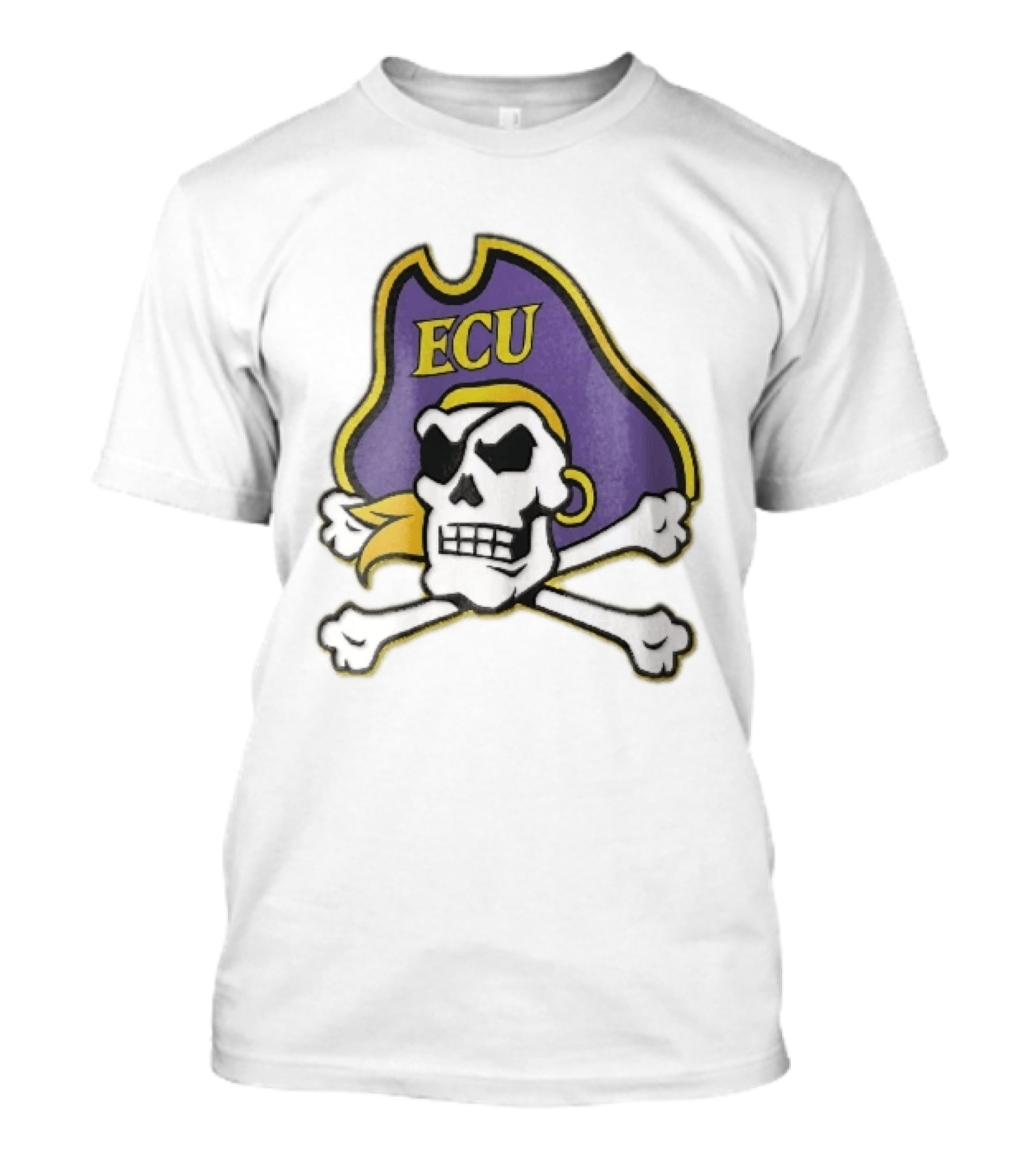 ECU Pirates Skull Crossbones Eyepatch Bandana NCAA T-Shirt