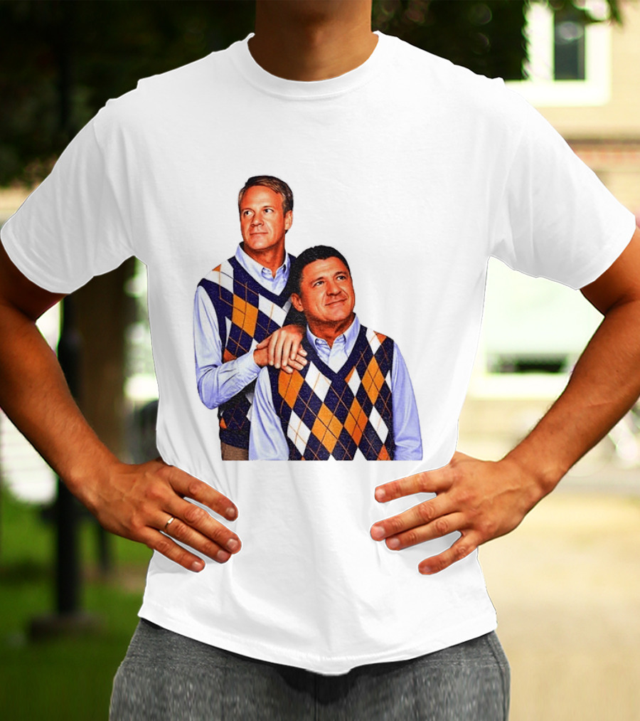LSU Coaches Step Brothers Argyle Sweater Lane Kiffin T-Shirt