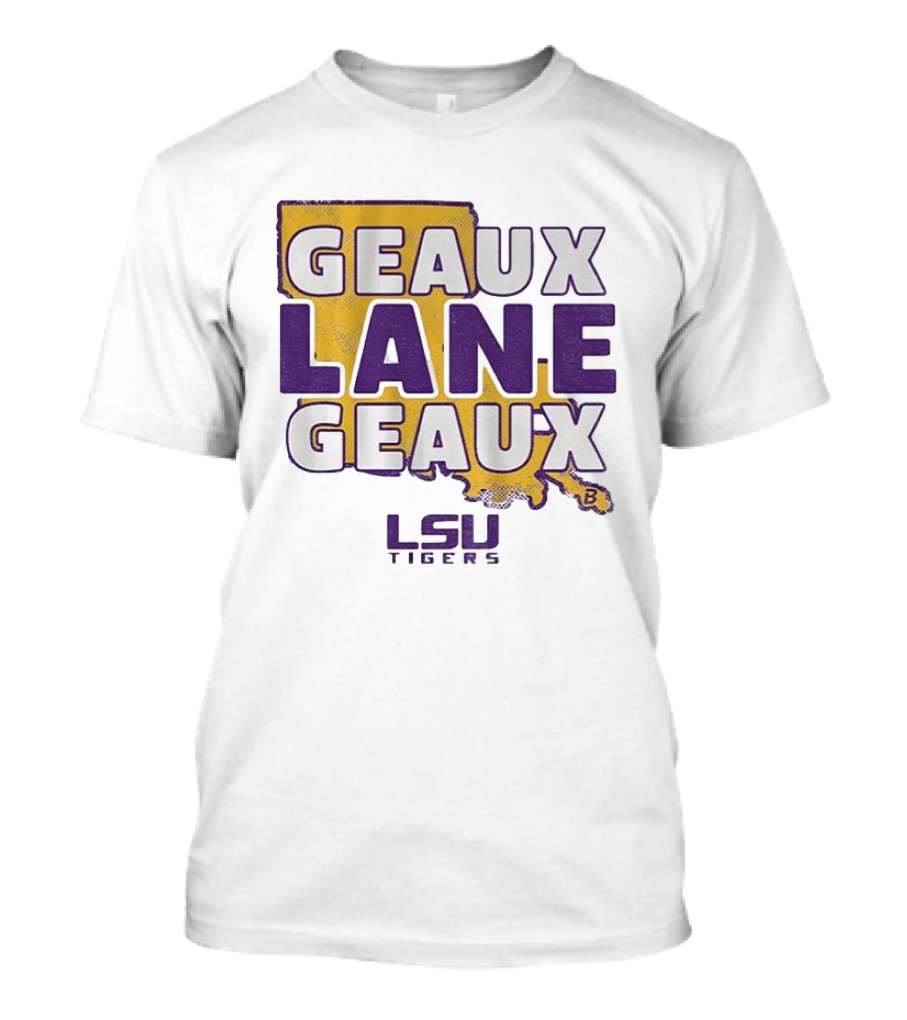 LSU Tigers Geaux Lane Geaux Football Louisiana Map T-Shirt