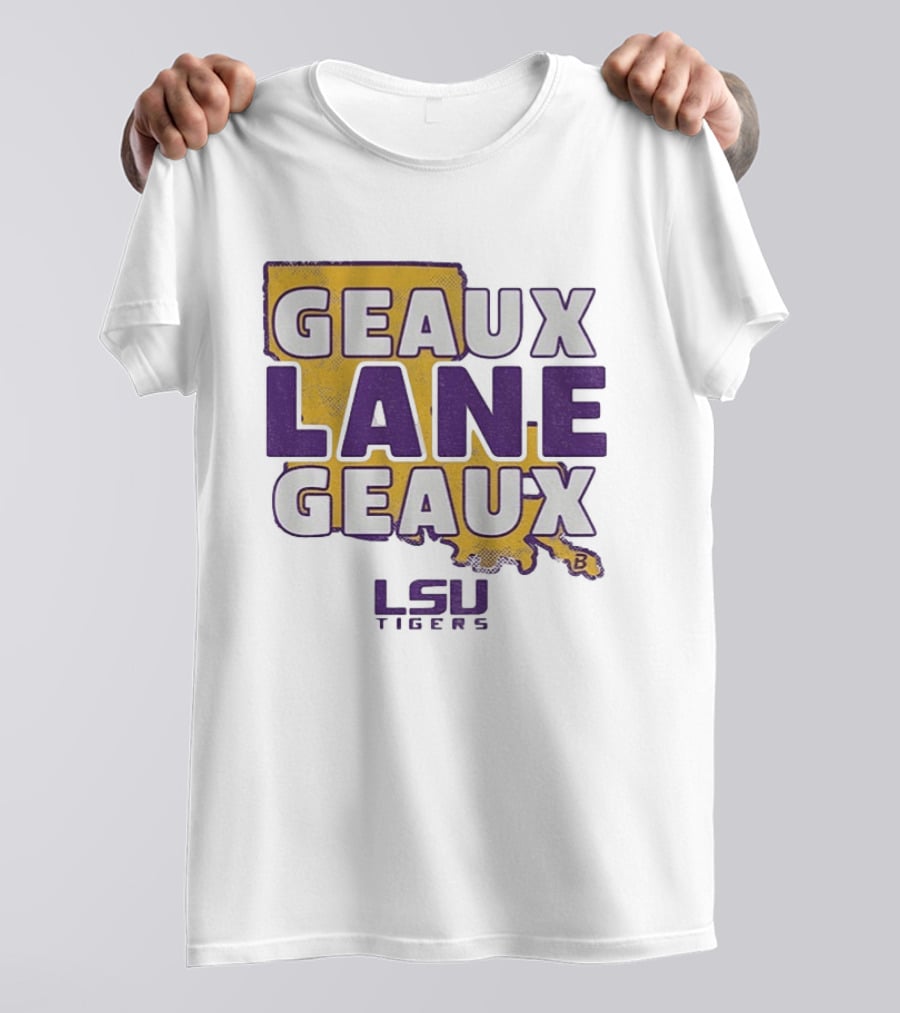 LSU Tigers Geaux Lane Geaux Football Louisiana Map T-Shirt