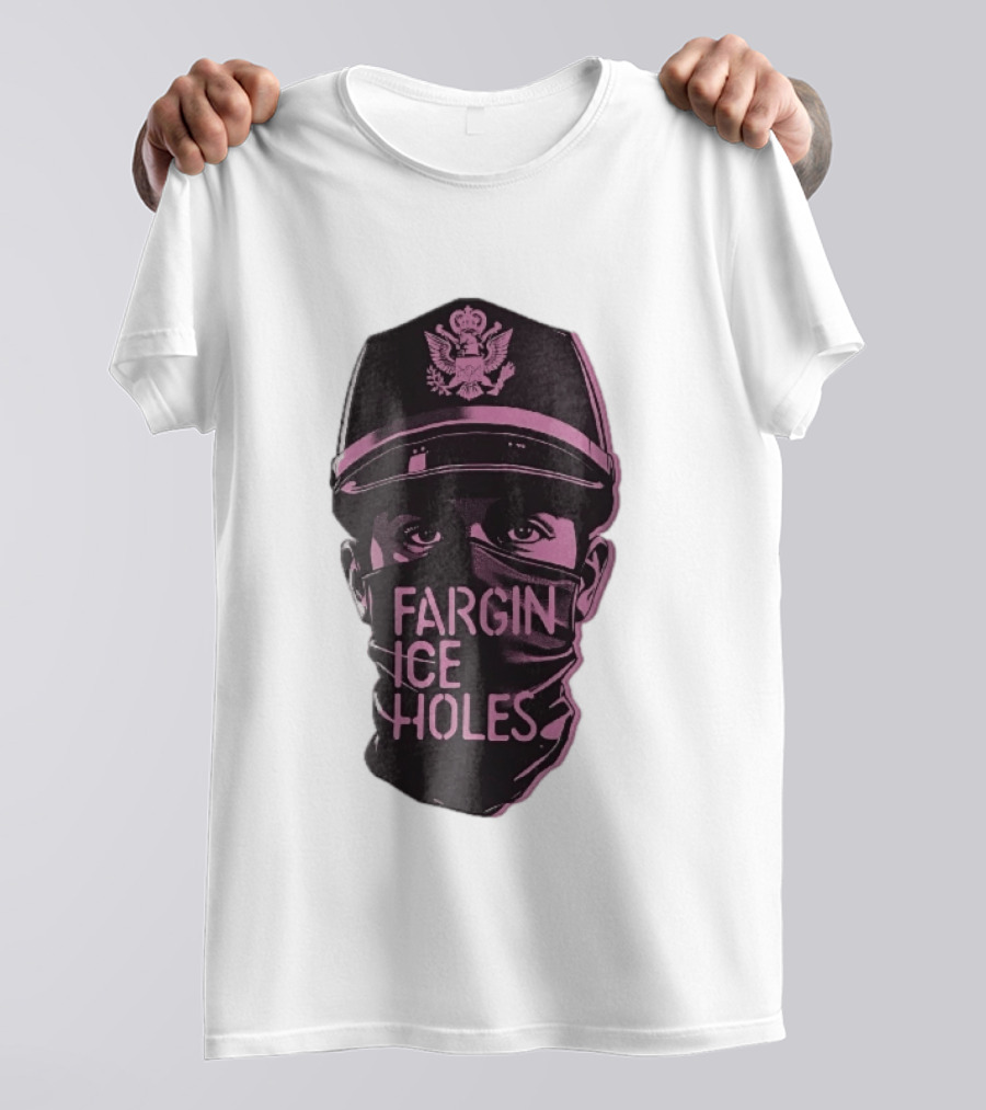 Fargin Ice Holes Masked Officer Police Cap Eagle T-Shirt