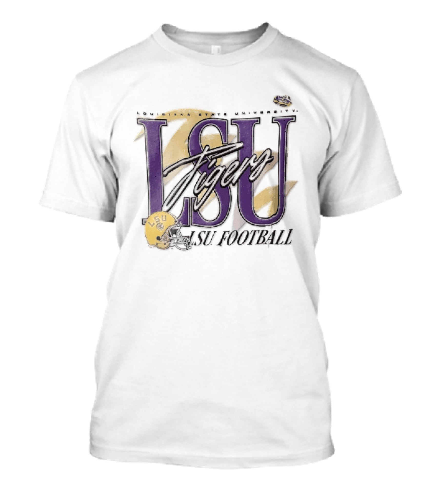 LSU Tigers Louisiana State University Football Yellow Helmet T-Shirt