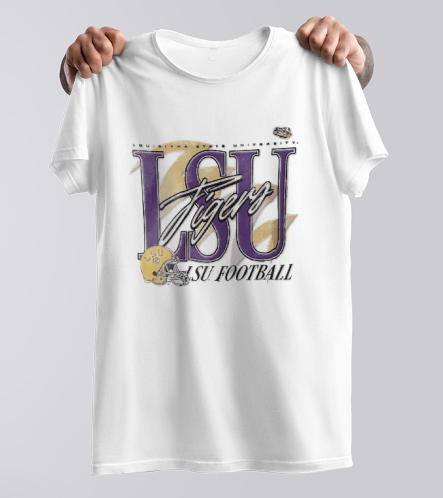 LSU Tigers Louisiana State University Football Yellow Helmet T-Shirt