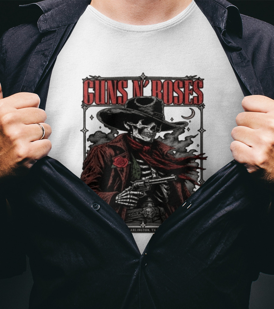 Guns N' Roses Skeleton Cowboy Globe Life Field Arlington TX September 9 2026 T-Shirt