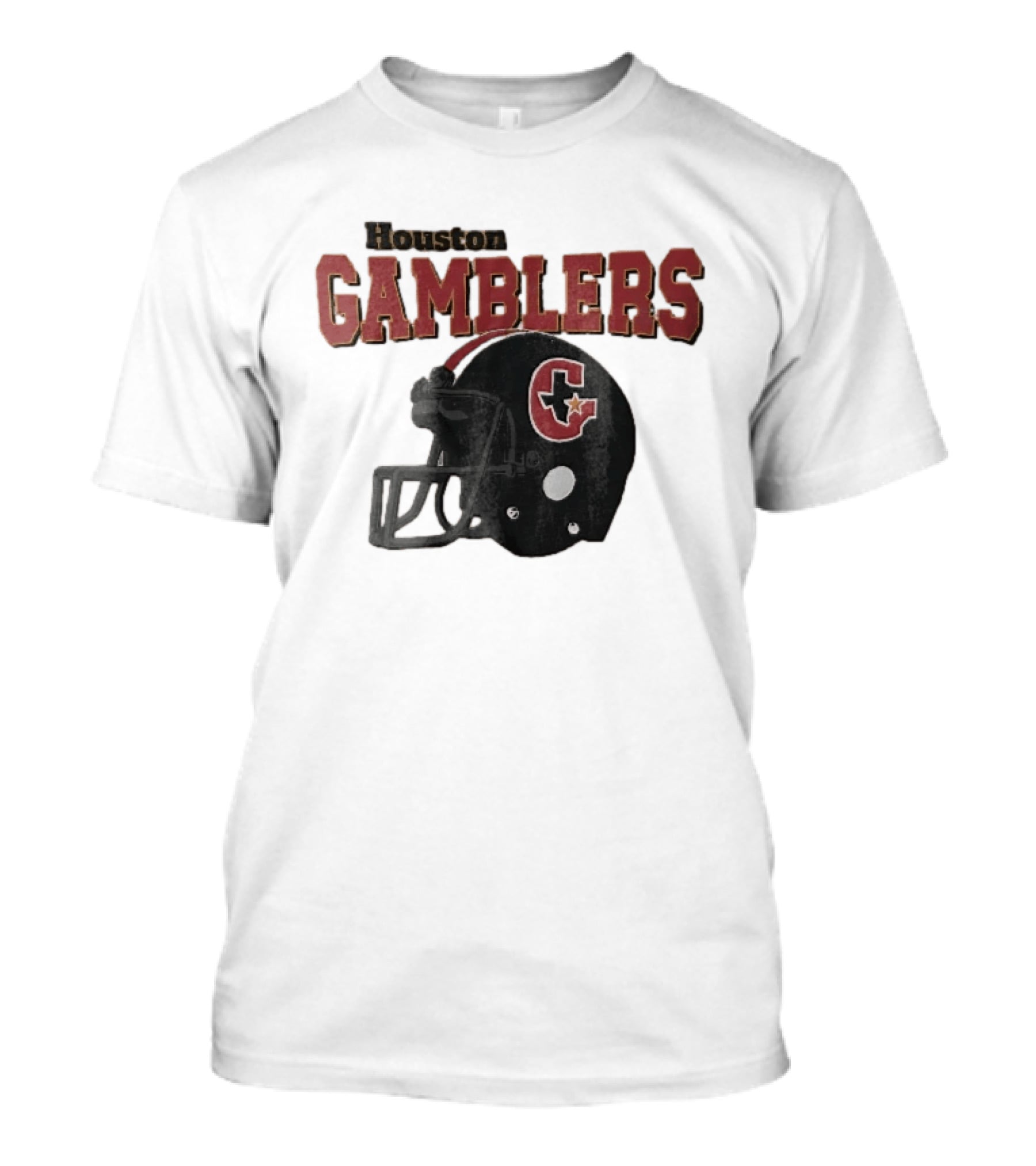 Houston Gamblers Distressed Football Helmet T-Shirt