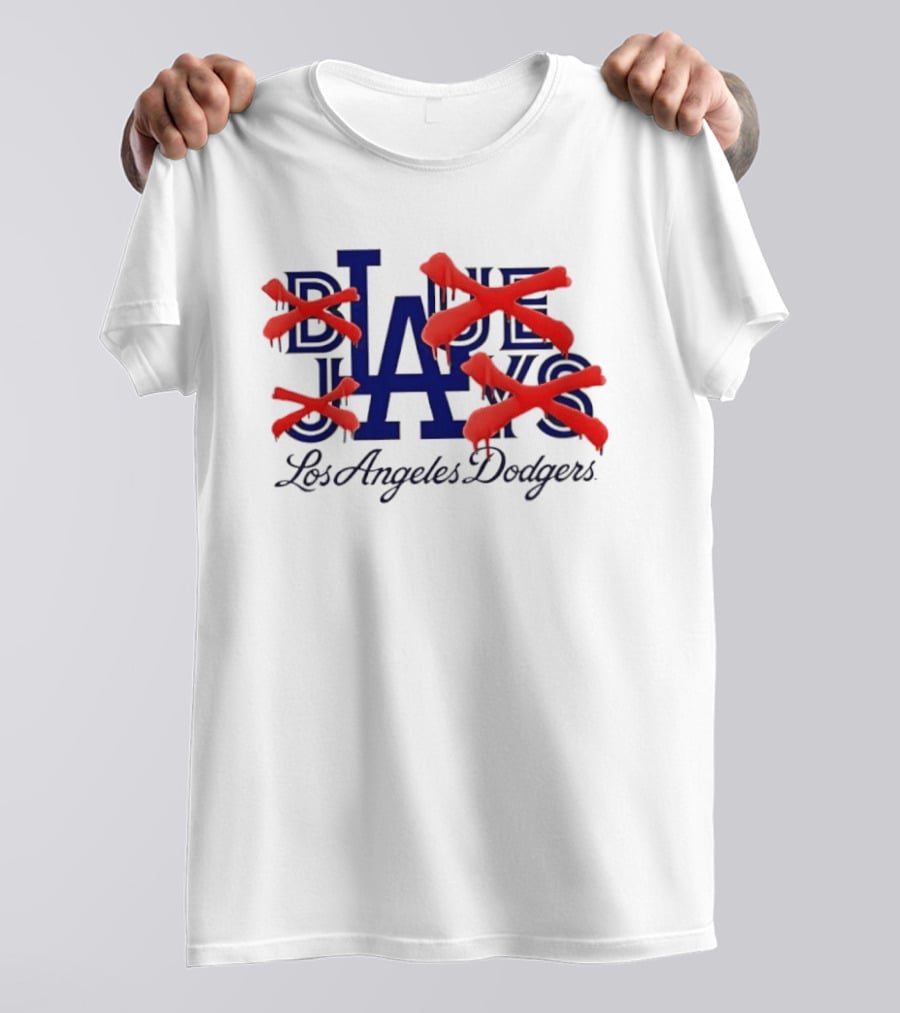 Blue Jays Los Angeles Dodgers Dripping Red X Marks T-Shirt