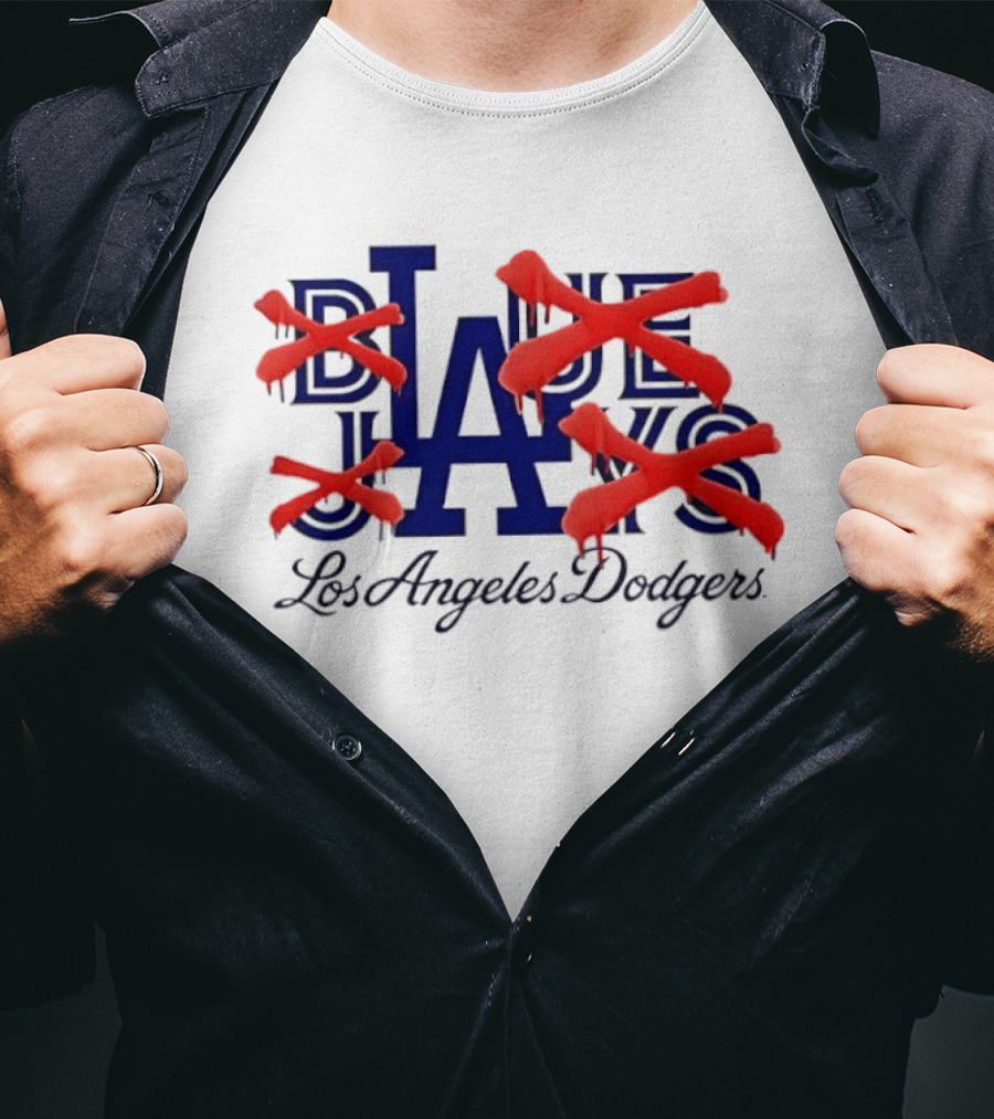 Blue Jays Los Angeles Dodgers Dripping Red X Marks T-Shirt
