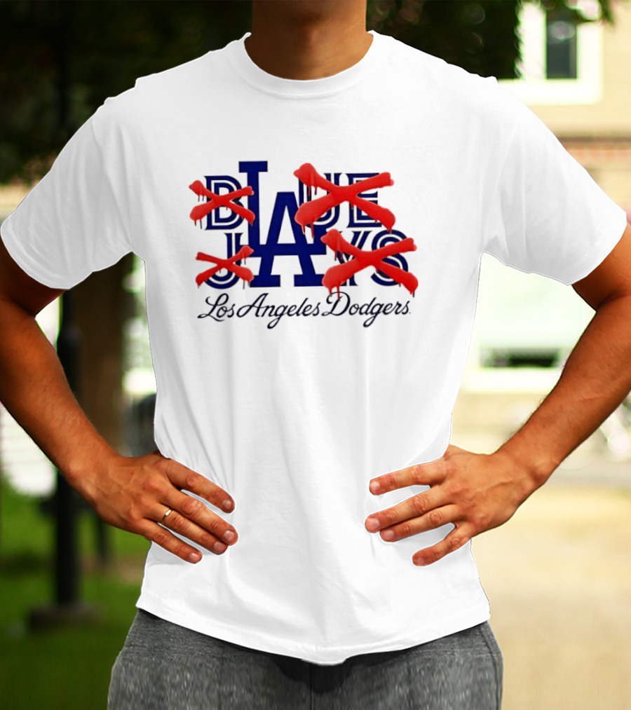 Blue Jays Los Angeles Dodgers Dripping Red X Marks T-Shirt