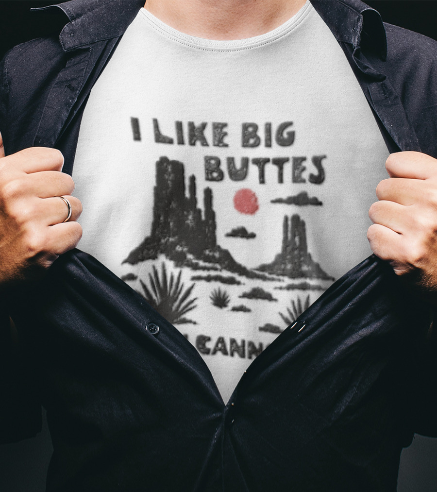 I Like Big Buttes And I Cannot Lie Desert Landscape Cactus Sunset Red Sun T-Shirt