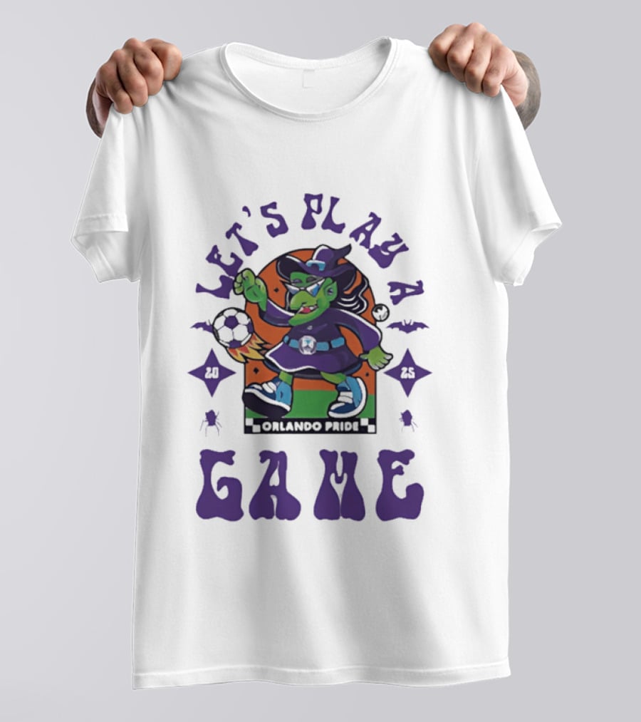 Orlando Pride Spooky Season 2025 Let's Play A Game Witch Soccer T-Shirt