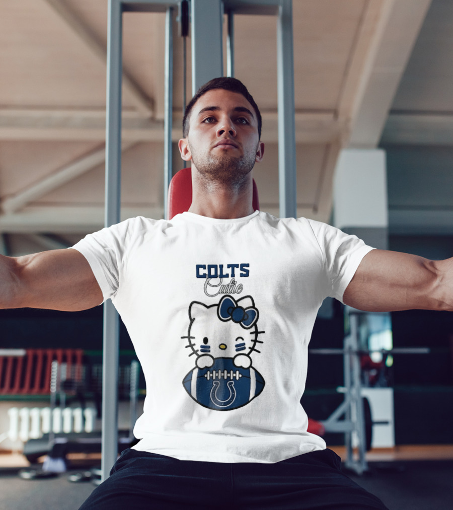 Indianapolis Colts Cutie Cartoon Cat Football Bow T-Shirt