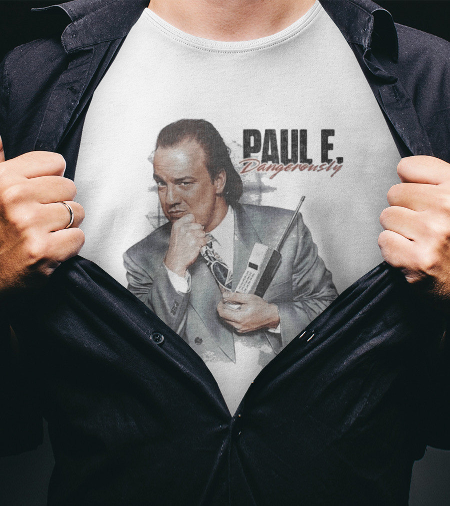 Paul E. Dangerously WWE Retro Suit And Cell Phone Pose T-Shirt