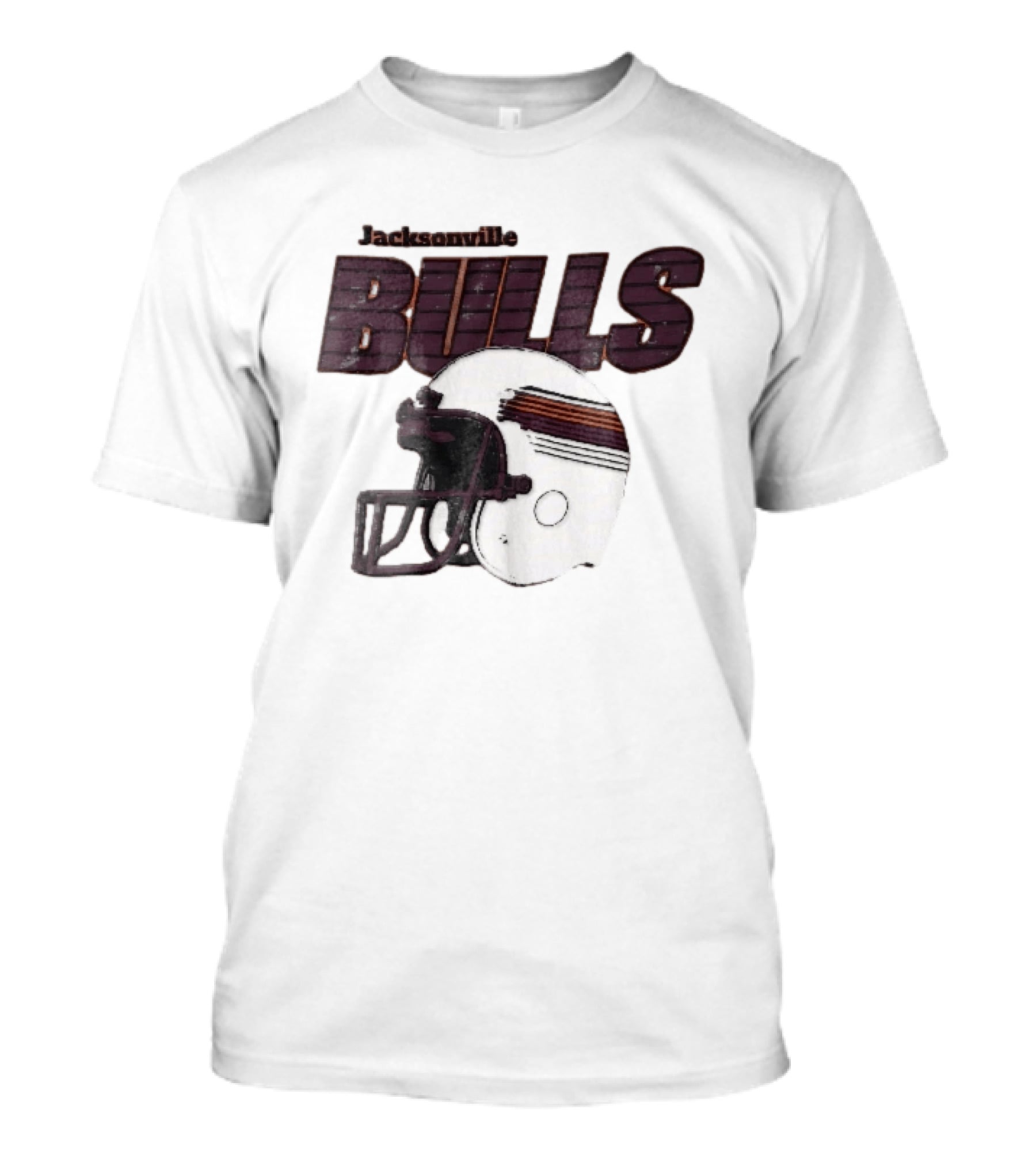 Jacksonville Bulls USFL Distressed Football Helmet T-Shirt