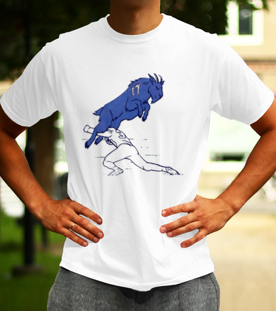 Buffalo Bills Josh Allen Goat 17 Jumping Over Defender Football Play T-Shirt