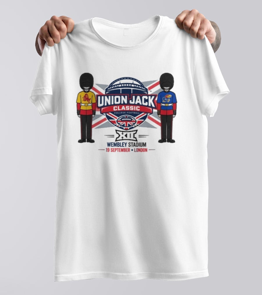Kansas Jayhawks Vs Arizona State Union Jack Classic 2026 Wembley Stadium London 19 September T-Shirt