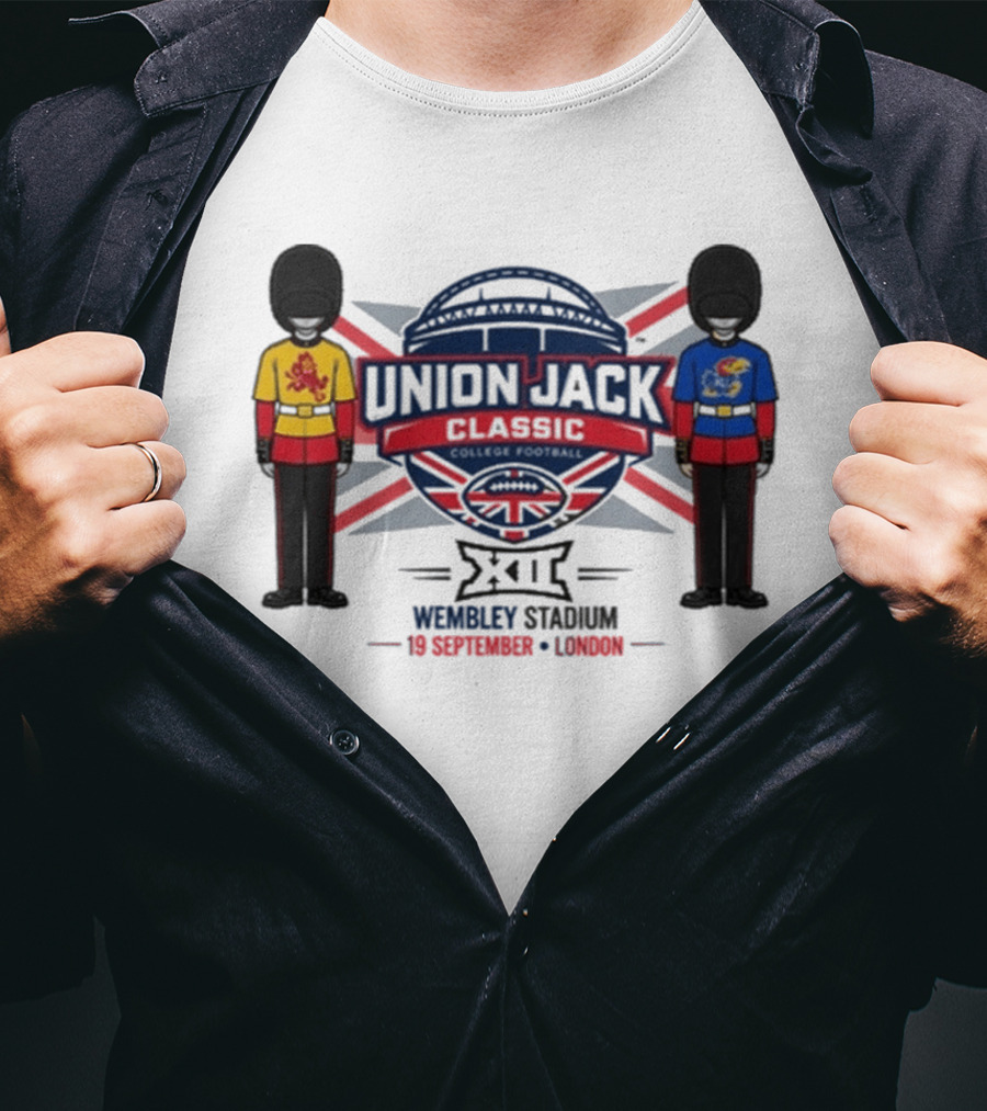 Kansas Jayhawks Vs Arizona State Union Jack Classic 2026 Wembley Stadium London 19 September T-Shirt