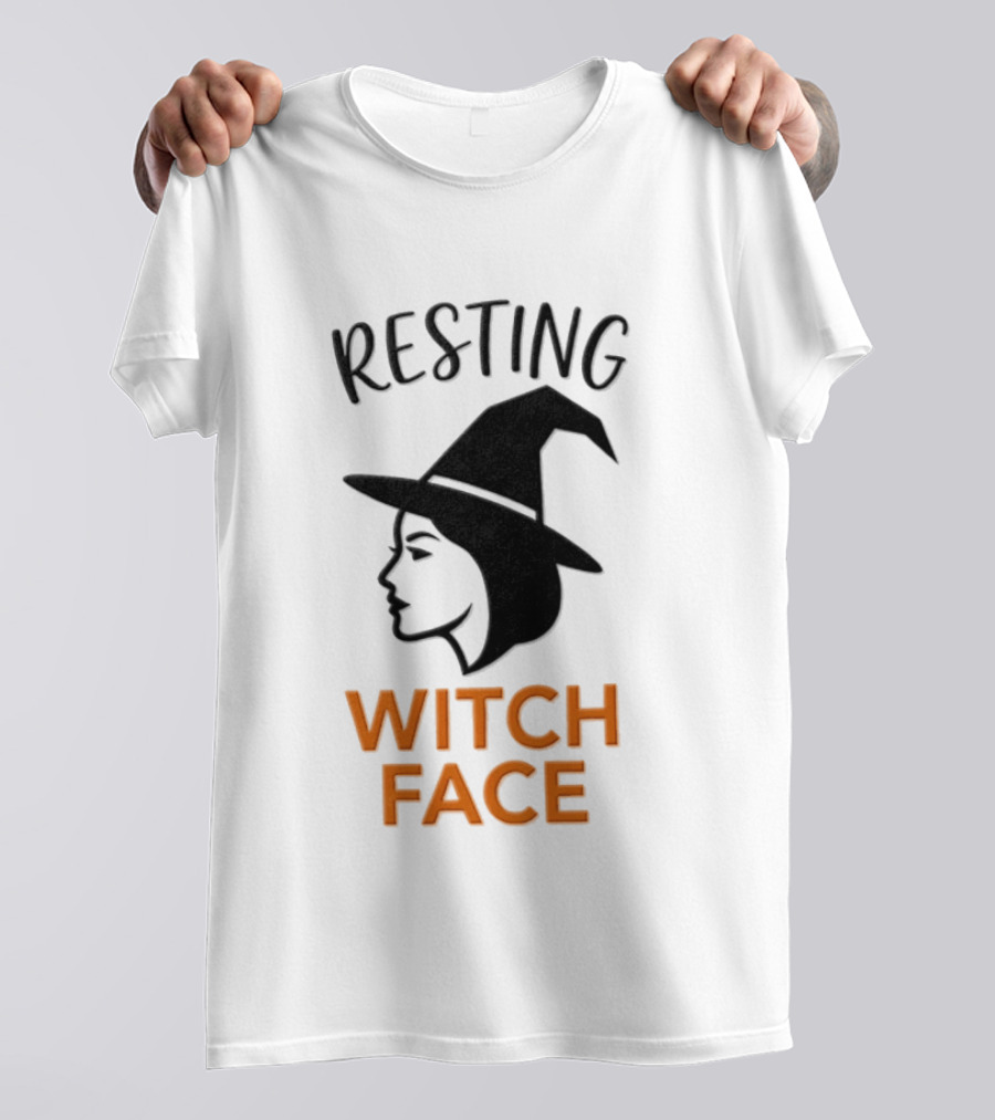 Resting Witch Face Halloween Witch Hat T-Shirt