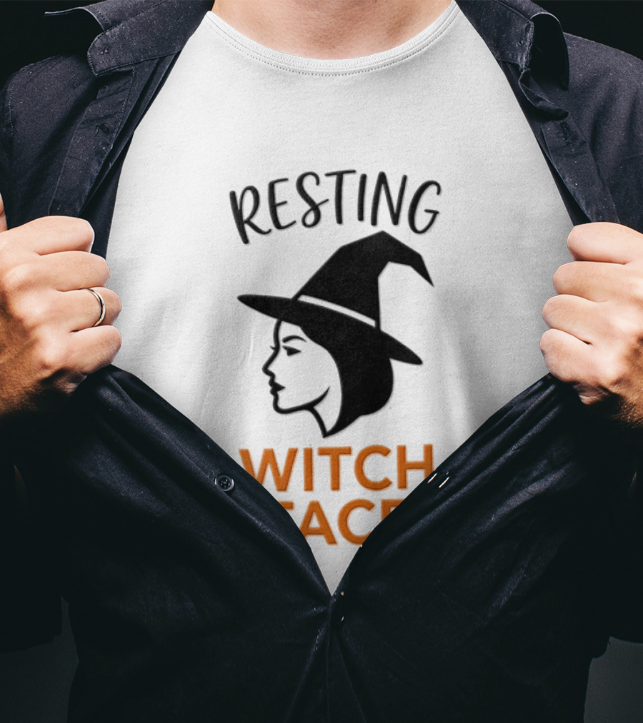 Resting Witch Face Halloween Witch Hat T-Shirt
