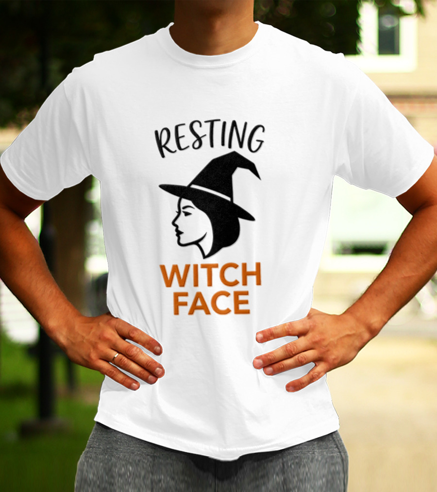 Resting Witch Face Halloween Witch Hat T-Shirt