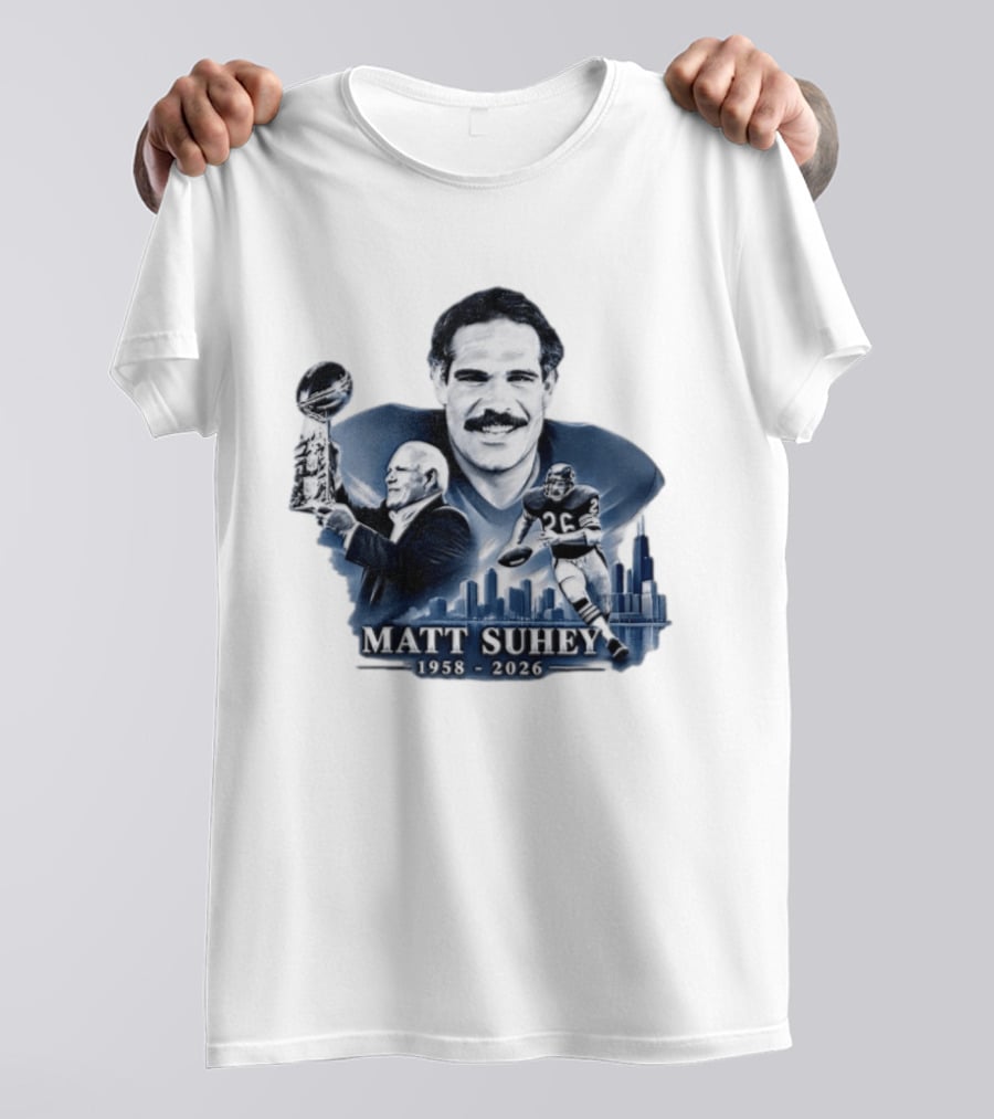 RIP Matt Suhey 1958 2026 Rest In Power With Trophy And Football Player T-Shirt
